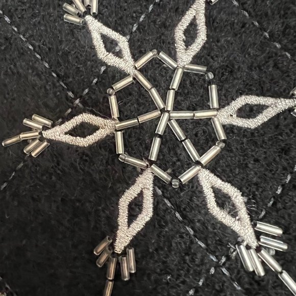 🎉HP🎉 Herman Geist Hand Beaded Snowflake Wool Jacket - Picture 9 of 11
